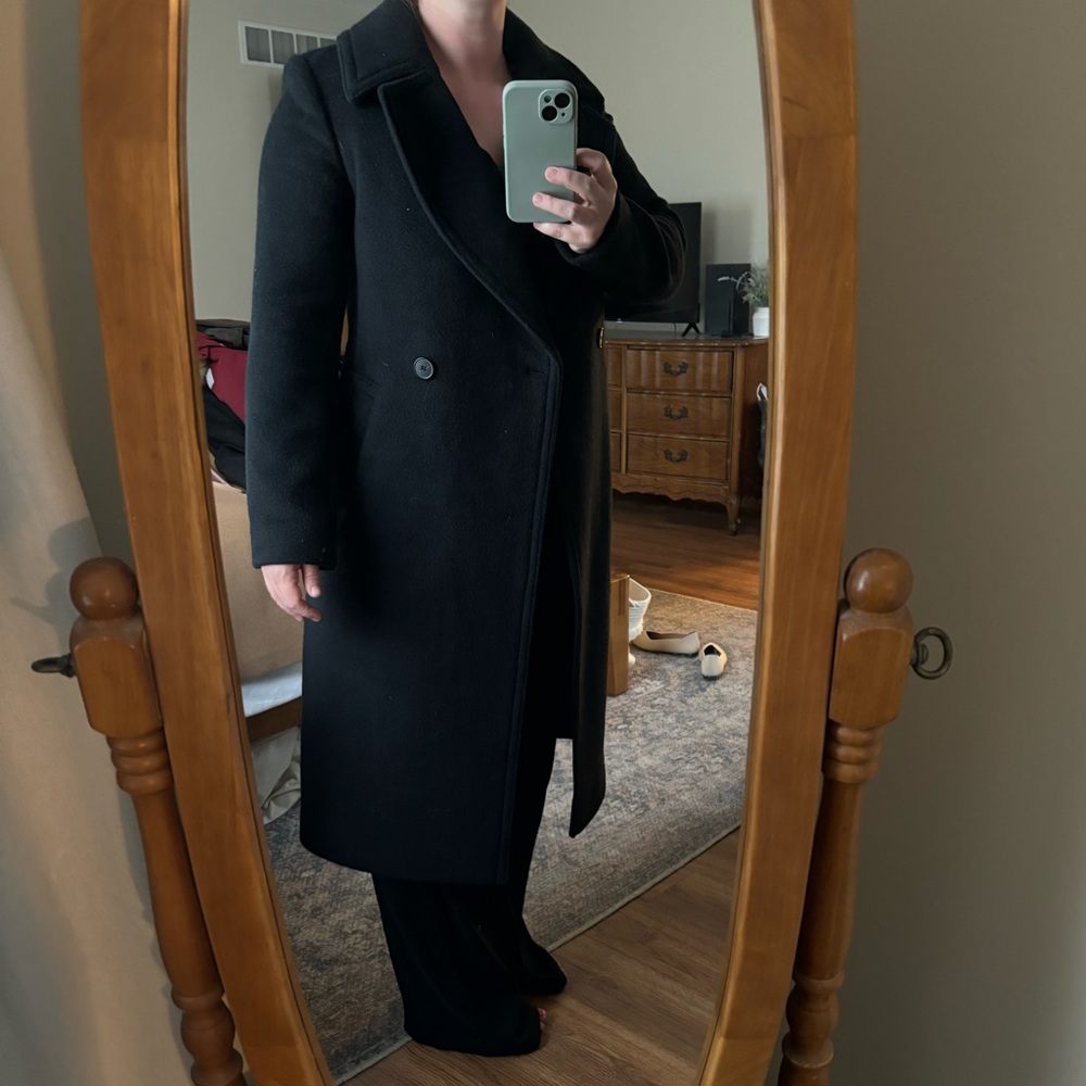 Club Monaco long black wool coat